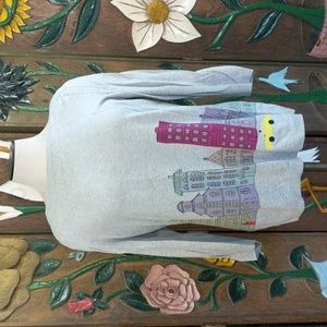 EUC Talbot's Cityscape Embroidered Quirky Sweater Size M